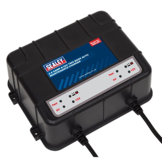 Two Bank 6/12V 10A (2 x 5A) Auto Maintenance Charger