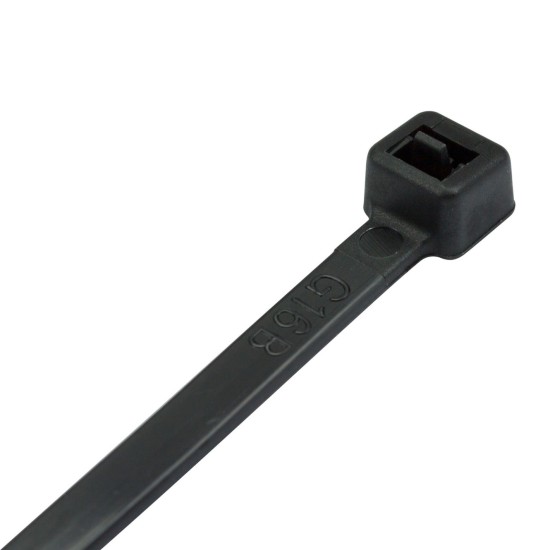 200mm x 4.8mm (22kg) Black Nylon Cable Ties (100 pack)