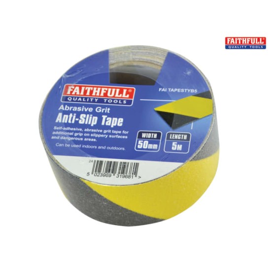 Anti-Slip Tape 50mm x 5m Black & Yellow Hazard