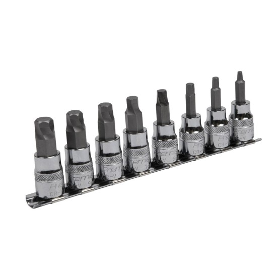 Hex Socket Bit Set Lock-On™ 8pc 3/8