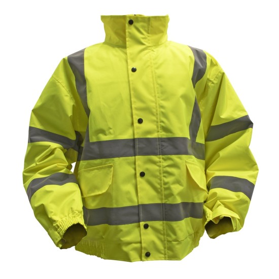 Hi-Vis Yellow Jacket with Quilted Lining & Elasticated Waist