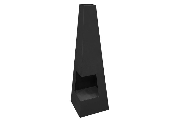 Dellonda Chiminea, Wood Burner, Heater for Outdoors W45cm x H150cm - Black Steel