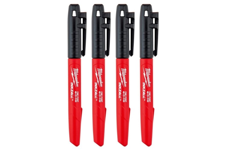INKZALL™ Black Marker Pen Set 4pk
