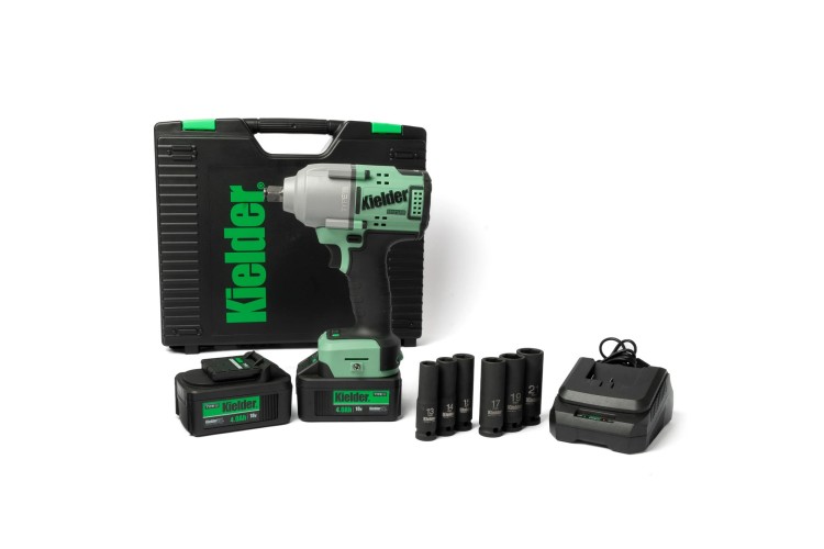 Mid Torque Compact Impact Wrench 2 x 4.0ah Batteries +6 Sockets