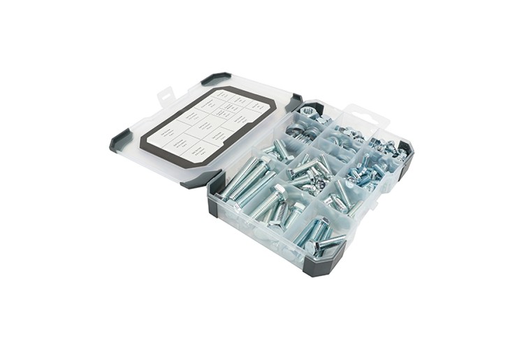 Mixed Tray - Set Screws Nuts Washers Zinc 199pc