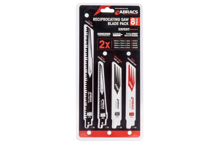 Reciprocating Saw Blades for Wood & Metal (8 Piece)